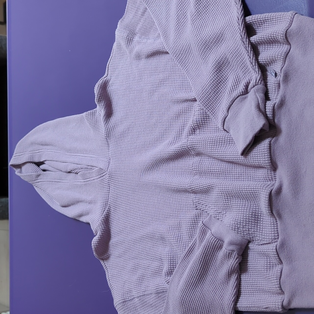 TNA waffle cropped hoodie